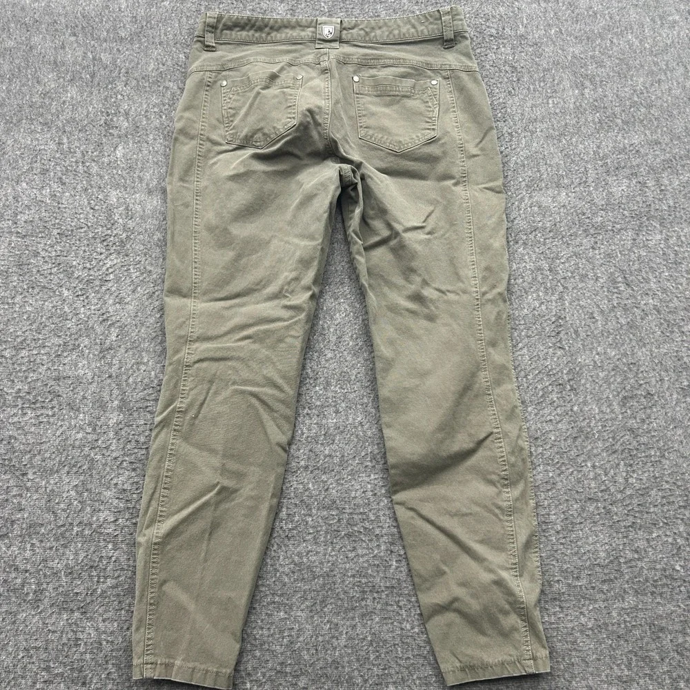 Kuhl Brooke Skinny Pants Womens 10 Short Green Twill Stretch Outdoor 6284